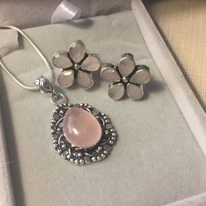 Beautiful Rose Quartz artisan set